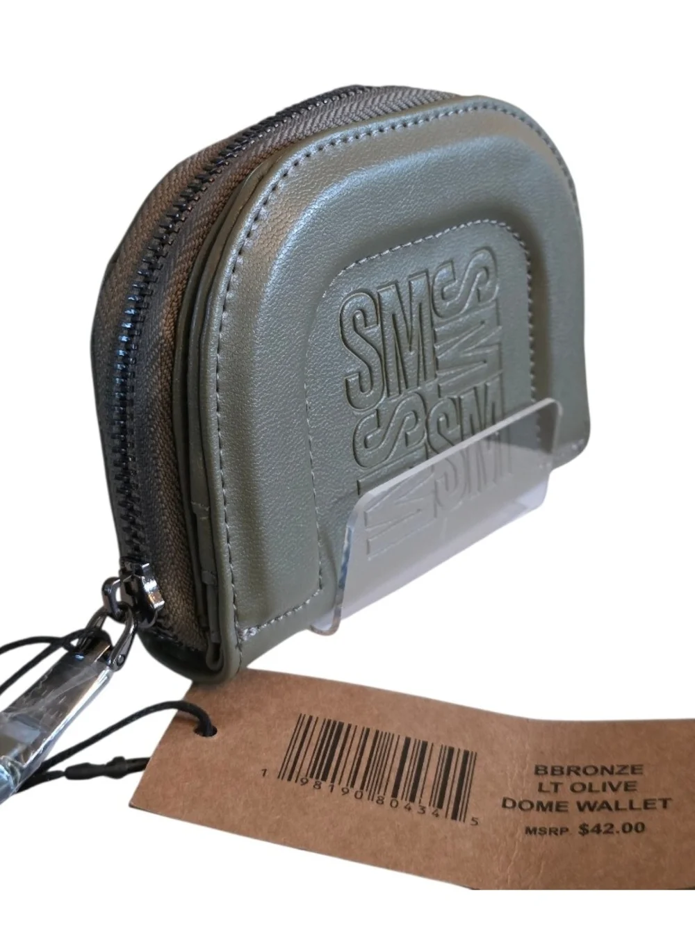 Steve Madden Olive Green Zip Coin Wallet Card Holder Dome Pouch NWT